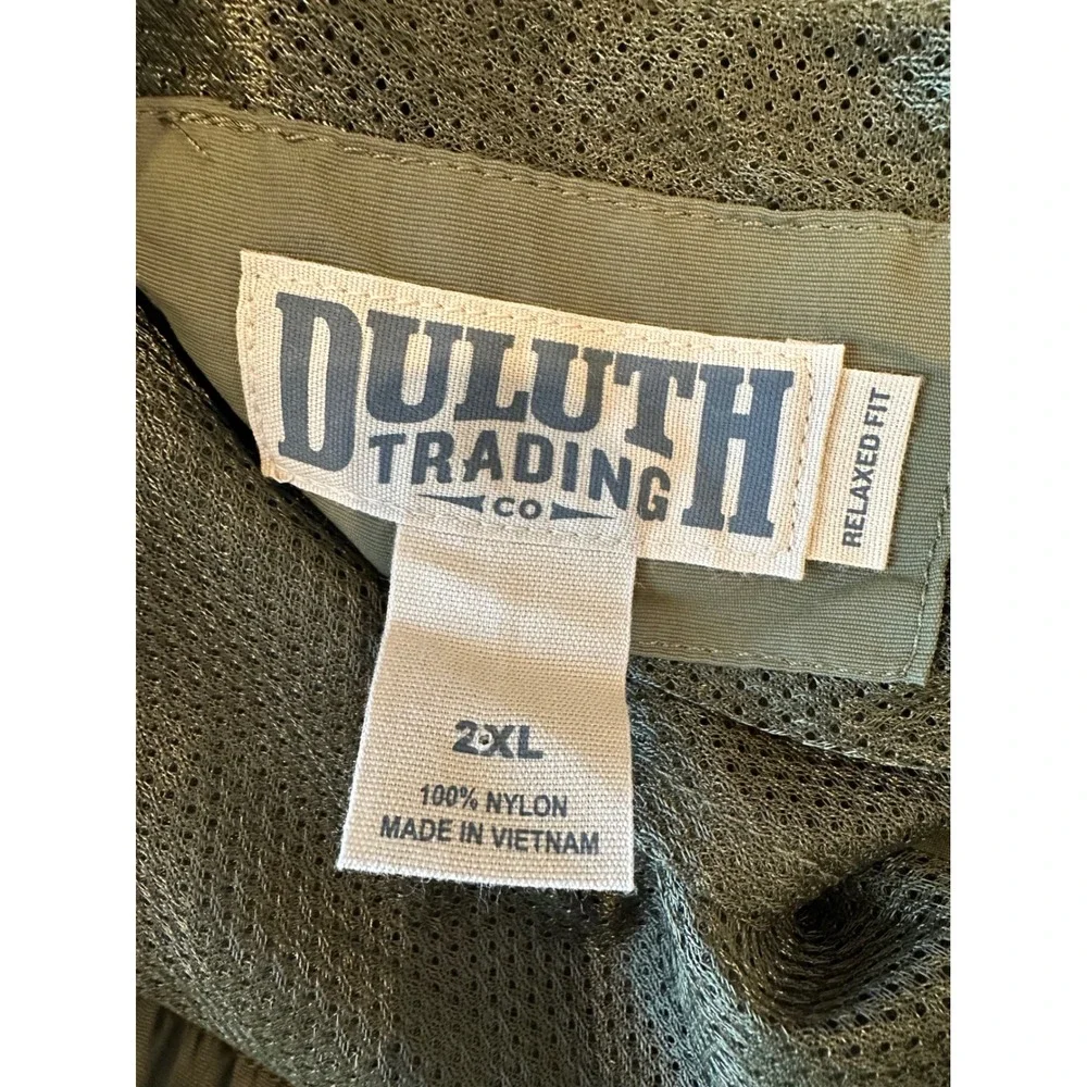 Duluth Trading Co Mens 2XL Relaxed Fit Nylon Mesh Lined Shorts Olive Green
